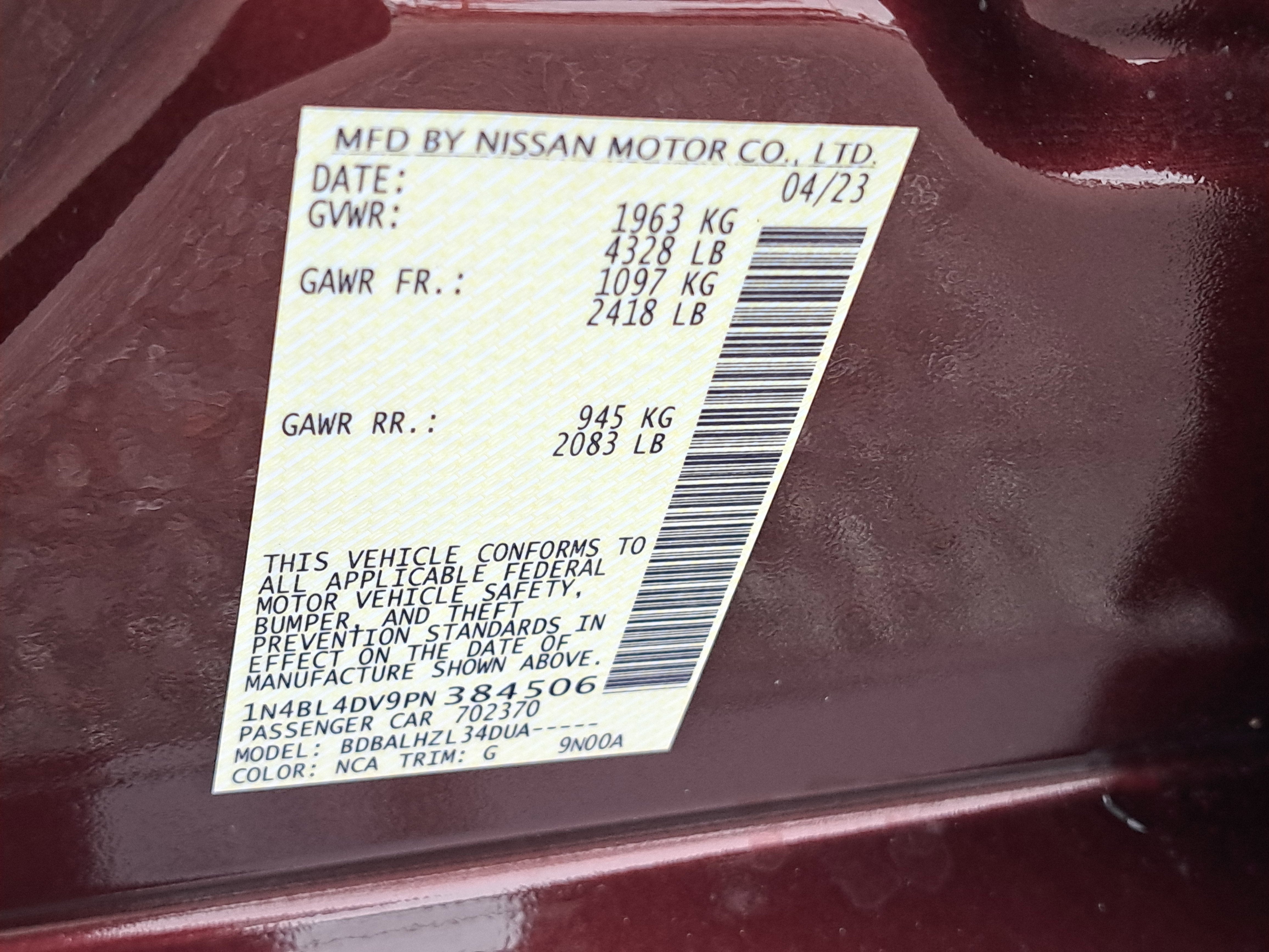 2023 Nissan Altima 2.5 SV