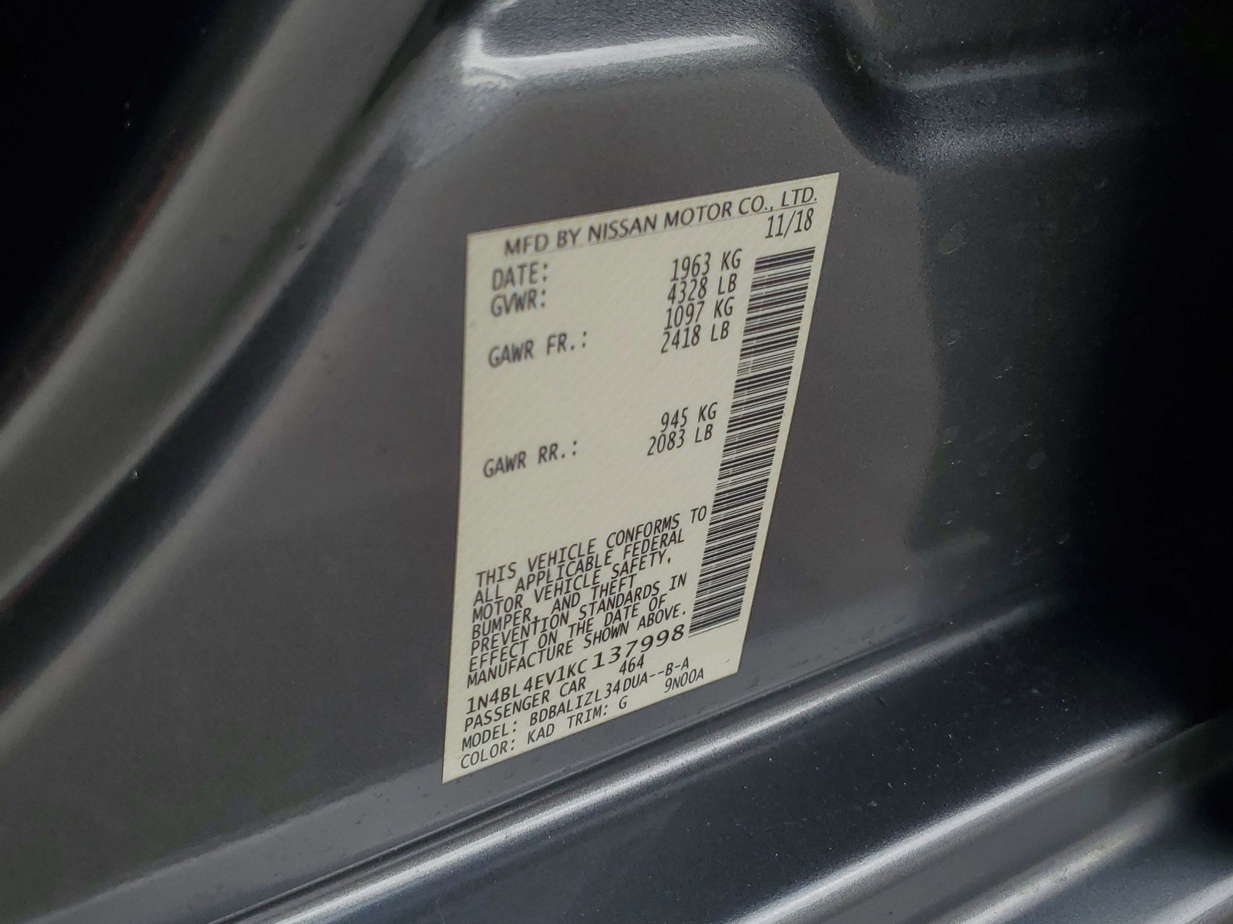 2019 Nissan Altima 2.5 SL