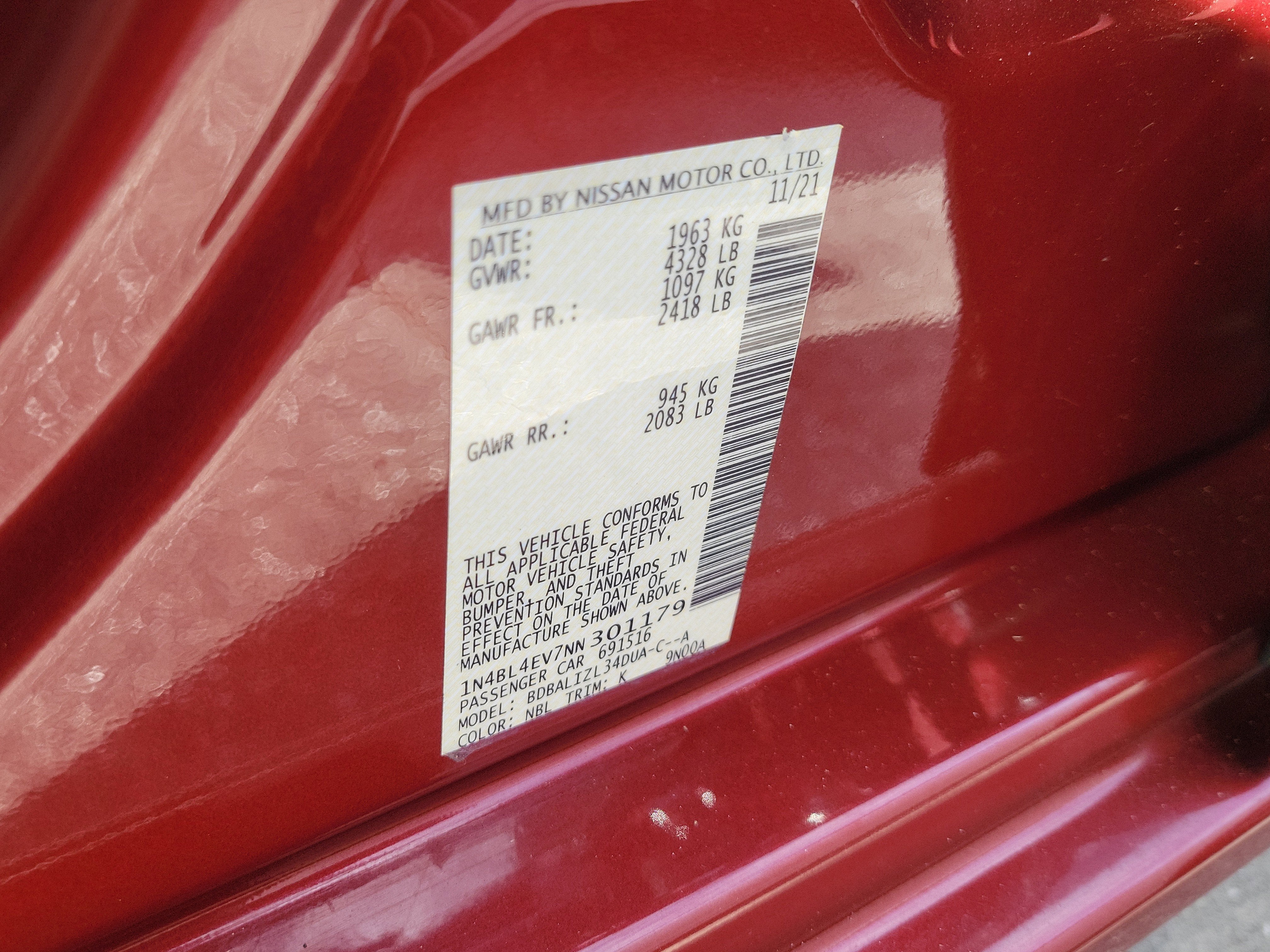 2022 Nissan Altima 2.5 SL