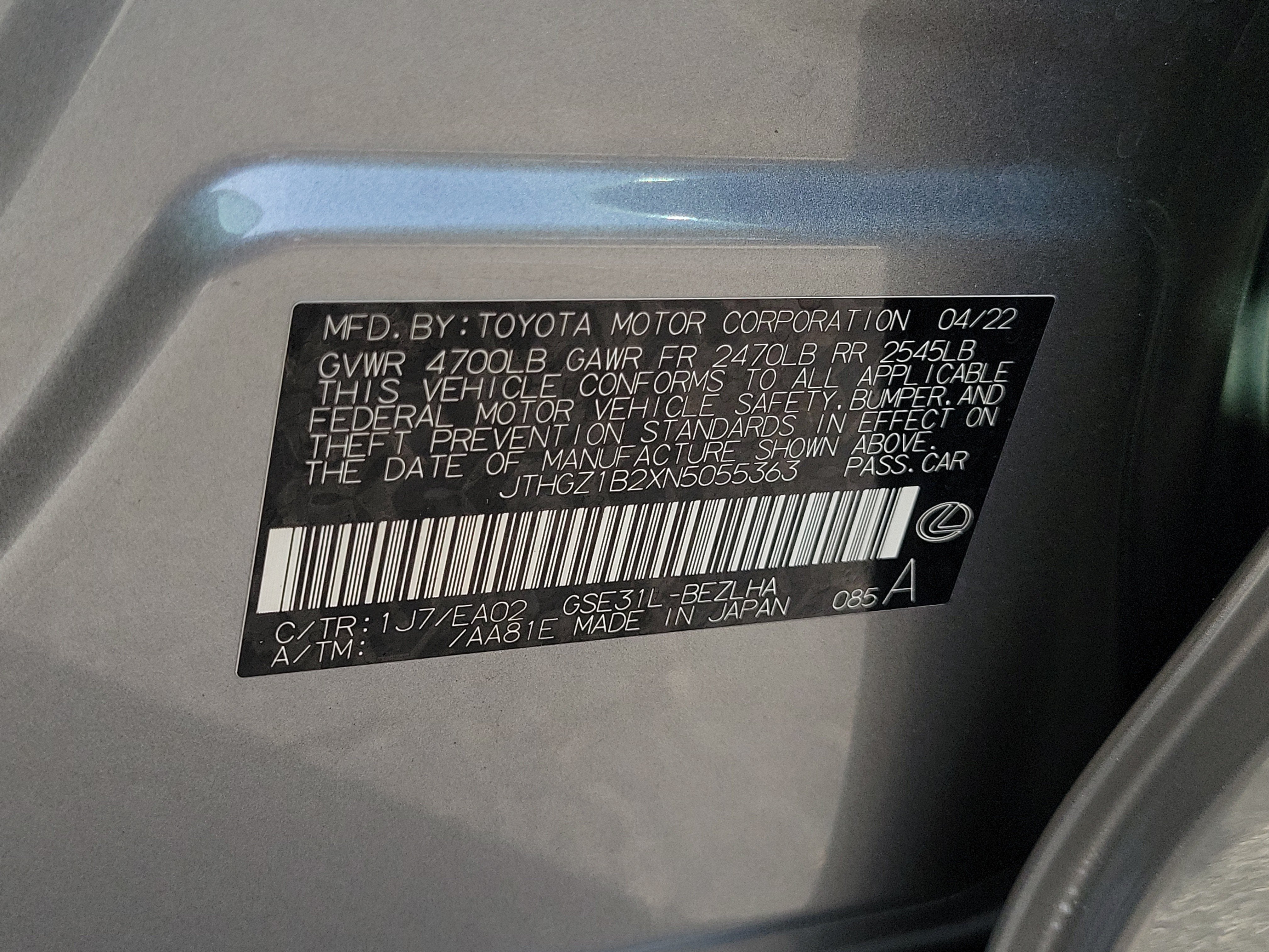 2022 Lexus IS IS 350 F SPORT