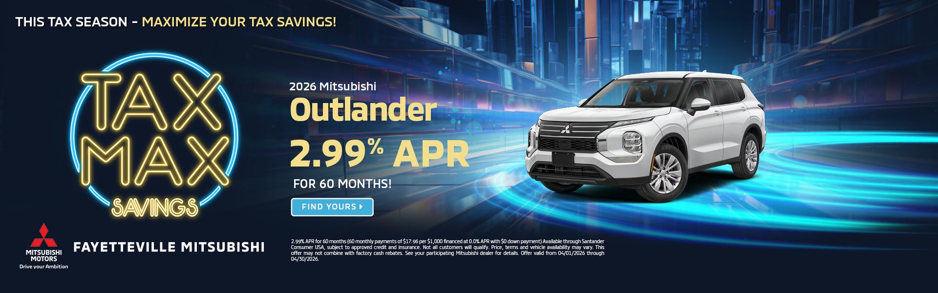 2025 Outlander 2.99% APR