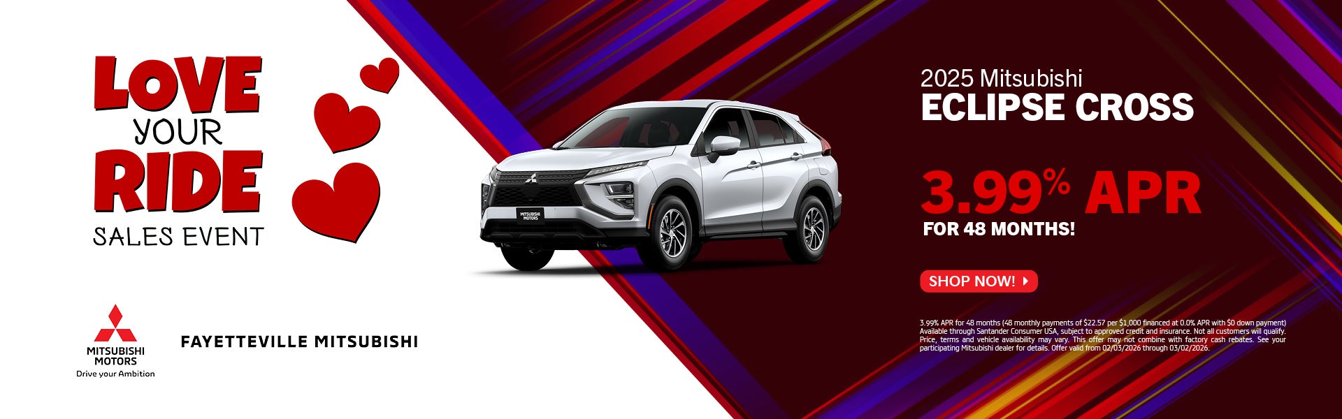 2026 Eclipse Cross 3.99% APR
