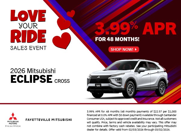 2026 Eclipse Cross 3.99% APR