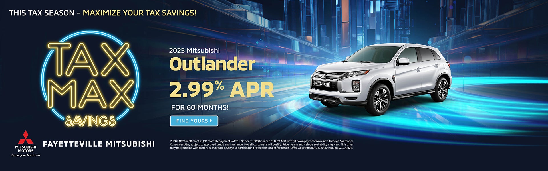 2025 Outlander 2.99% APR